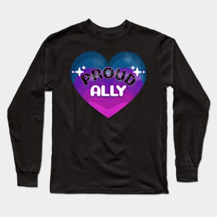 PRIDE Month Proud Ally Bi Pride Heart Long Sleeve T-Shirt